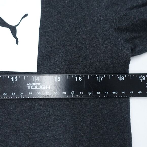 Puma T-Shirt Men's Medium Black Logo Graphic Crew Neck Short Sleeve Pullover - Picture 4 of 6